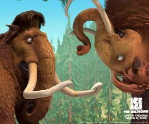 yapboz Manny ve Ellie, aşık iki mamuts